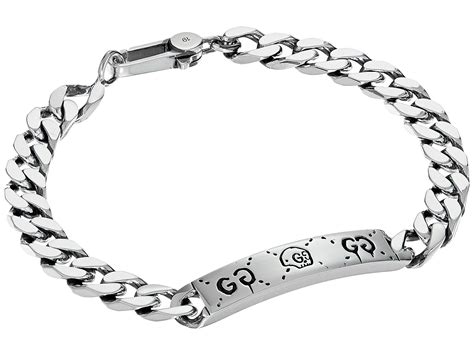 mens silver bracelets gucci|Gucci ghost bracelet used.